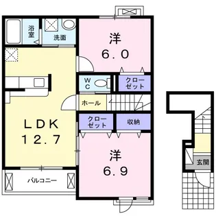 ヴァンソワール【2階】の間取り