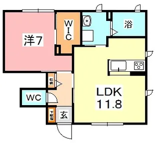 ラ・ファミーユ【101号室】の間取り