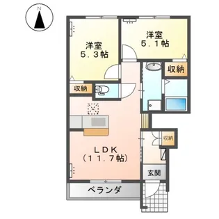 メゾン・コスモス壱番館【1階】の間取り