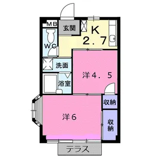 エルディム大谷【1階】の間取り