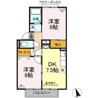 チェリータウン川東【1階】の間取り