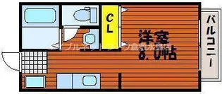 パステル庭瀬 B棟【101号室】の間取り
