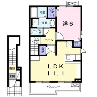 ロッソ ローザ【2階】の間取り