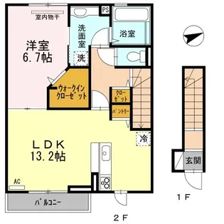ウィングパレス明神【2階】の間取り