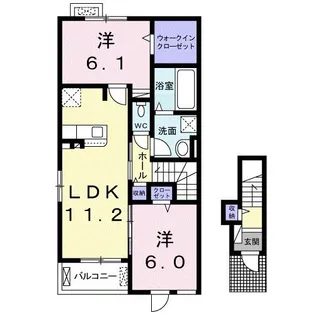 ブリランテB【2階】の間取り