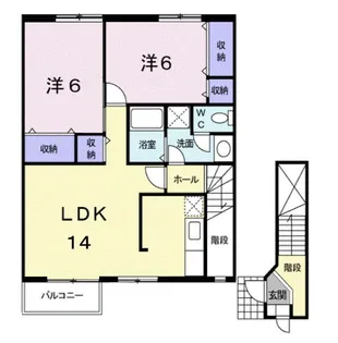 フォンテーヌD【2階】の間取り