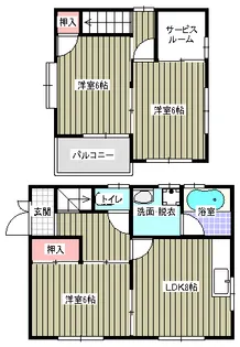 広島県福山市大門町6丁目【一戸建】の間取り