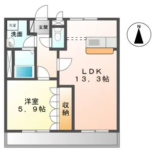 ラフォーレ木太【1階】の間取り