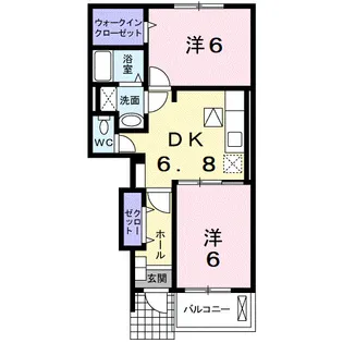 エレガントB【1階】の間取り