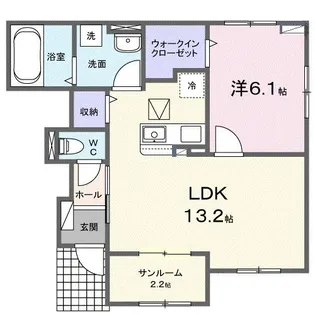 ブライトサイドⅠ【1階】の間取り