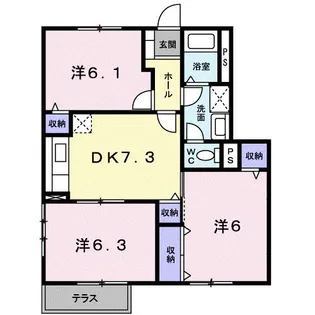 カーサ・ボニート A【1階】の間取り