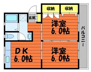 中祥ハイツ【4階】の間取り