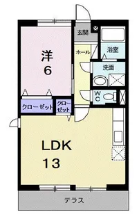 1LDKの間取り画像