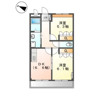 グリーンフィールド【1階】の間取り