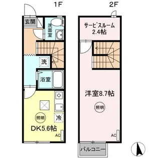 グレースタウンⅡ A【105号室】の間取り
