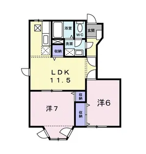 クレスト−ル D【1階】の間取り
