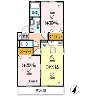 2DKの間取り画像