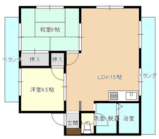 オリーブ関本B棟【1階】の間取り