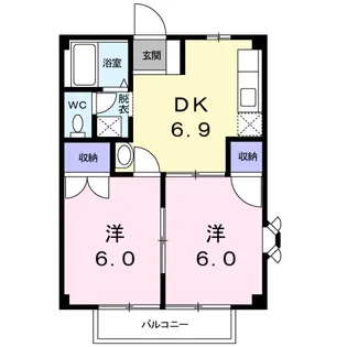 ニューシティ学南【2階】の間取り