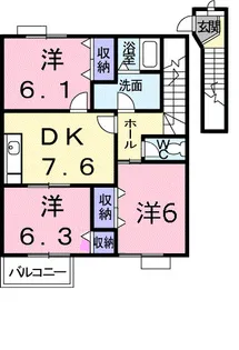 メゾンメールB【2階】の間取り