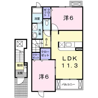 モーダフィオーレB【2階】の間取り