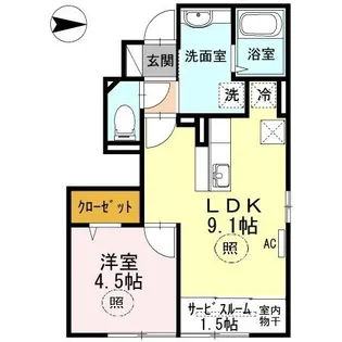 ウエスト アージュ【1階】の間取り