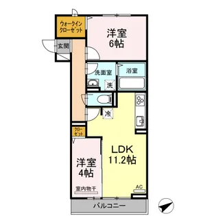 ジェルメⅡ【3階】の間取り