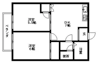 メゾンサンフラワー【S 103号室】の間取り