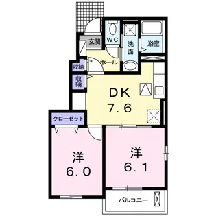 ラメゾン ドゥ カンパーニュB【1階】の間取り