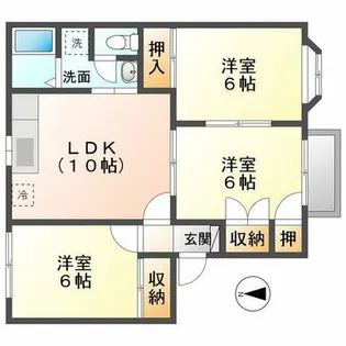 バードランド南蔵王B棟【2階】の間取り