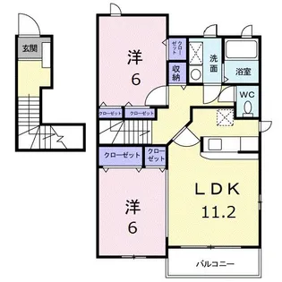 サンルート堂山A【2階】の間取り