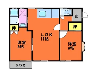 岡山県倉敷市福田町古新田【一戸建】の間取り
