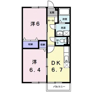 ニューハイツ前田 B【2階】の間取り