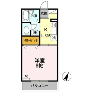 コーポラスグリーンD棟【1階】の間取り