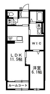 メゾン・ヴォワル【202号室】の間取り