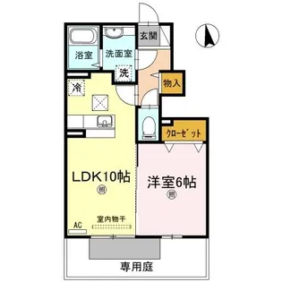 グランツ松島D【1階】の間取り