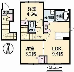 プラムコート B棟【2階】の間取り