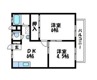 サンライフ新涯【202号室】の間取り