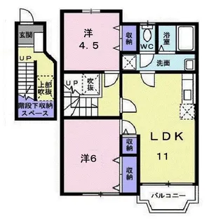 ツインクレスト B【2階】の間取り