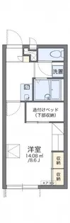 レオパレスNAGAMATI【1階】の間取り