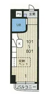 ラ・パルフェ・ド・コゼット【107号室】の間取り