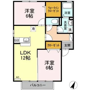 ブィラ ハッピネス B棟【2階】の間取り