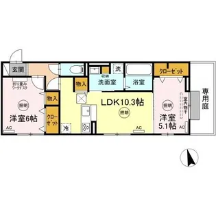 ユーフォリア A棟【1階】の間取り