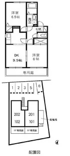 レイクスワン【102号室】の間取り