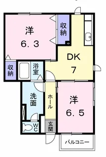 ララ・メゾン A【1階】の間取り