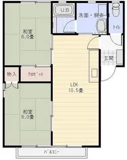 ツインズHIKINO B【202号室】の間取り