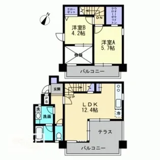 キュービックパレス【401号室】の間取り