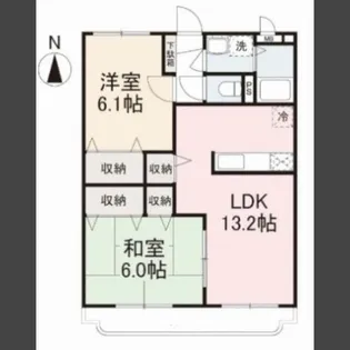 Fruitful A棟【201号室】の間取り