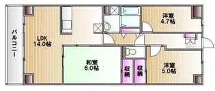 プラザ・ドゥ・オデッサ【2階】の間取り