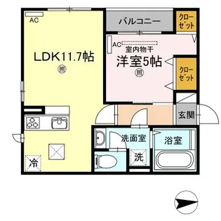 アンベリール【105号室】の間取り